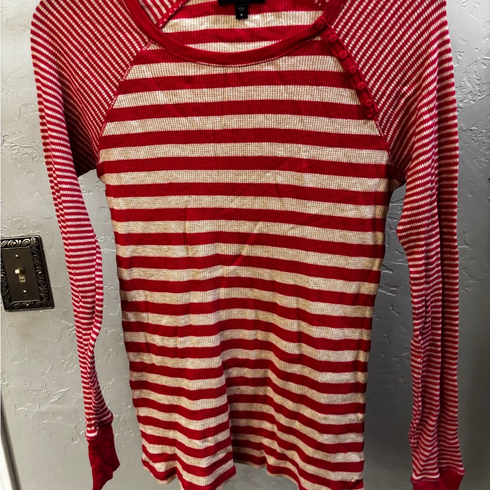 GAP Pink and Cream Striped Knit Top